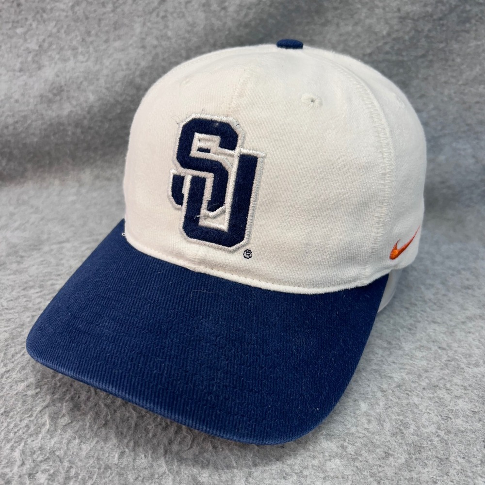 Syracuse SU Logo Mens White Navy Nike Hat Orangemen Embroidered OSFA